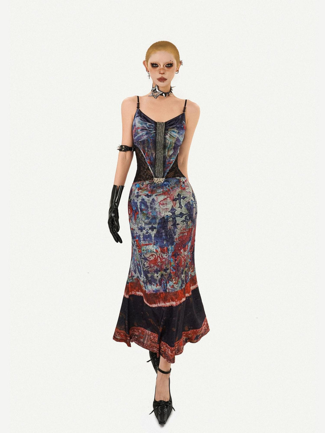 Nico Molly Vintage Oil Painting Print Fishtail Women&