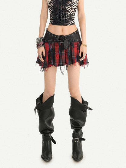Nico Molly Vintage Patchwork Asymmetric Studded Belt Women&
