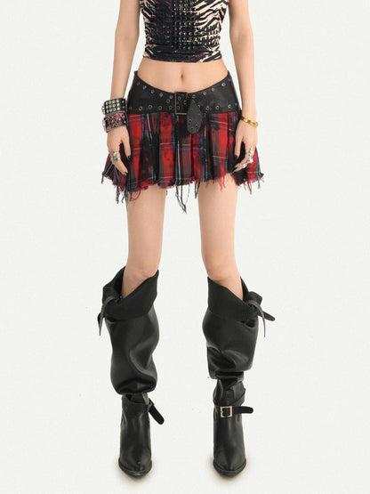 Nico Molly Vintage Patchwork Asymmetric Studded Belt Women&