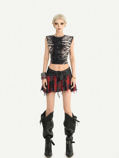 Nico Molly Vintage Patchwork Asymmetric Studded Belt Women&