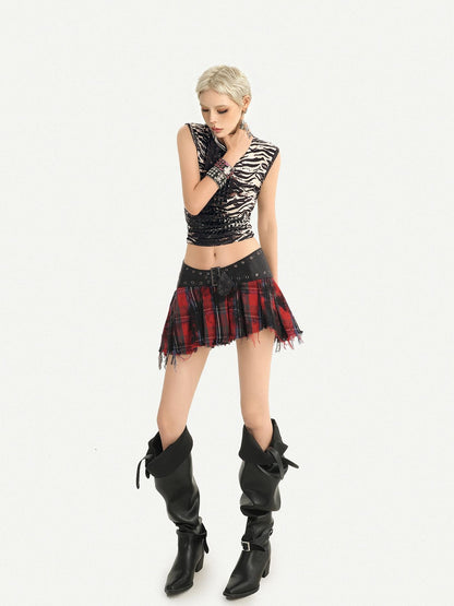 Nico Molly Vintage Patchwork Asymmetric Studded Belt Women&
