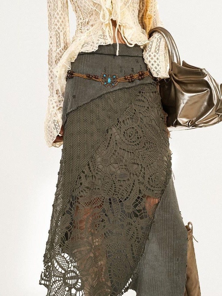 Nico Molly Vintage Patchwork Lace Asymmetric Women&