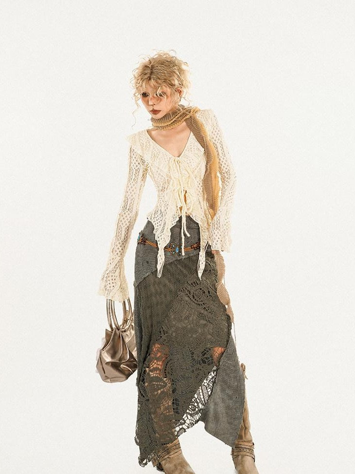 Nico Molly Vintage Patchwork Lace Asymmetric Women&