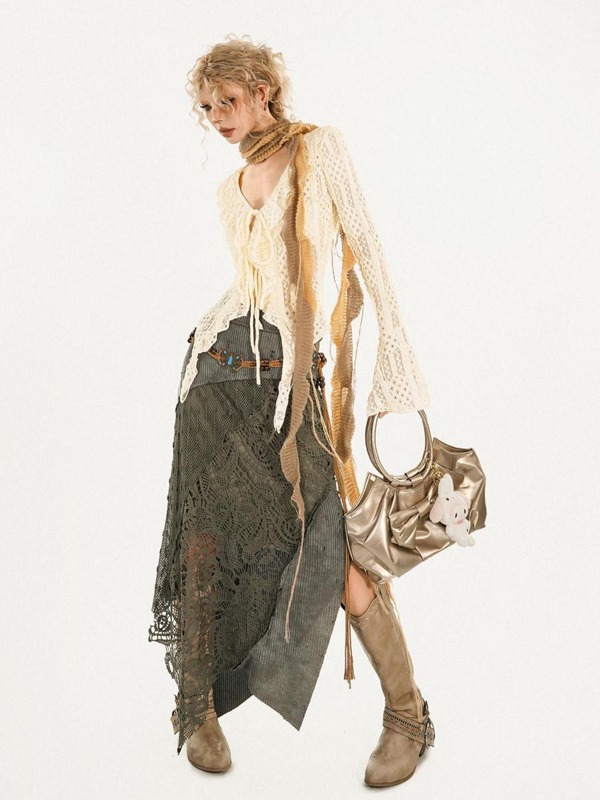 Nico Molly Vintage Patchwork Lace Asymmetric Women&