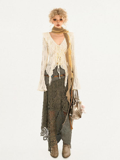 Nico Molly Vintage Patchwork Lace Asymmetric Women&