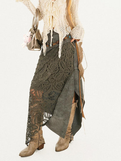 Nico Molly Vintage Patchwork Lace Asymmetric Women&