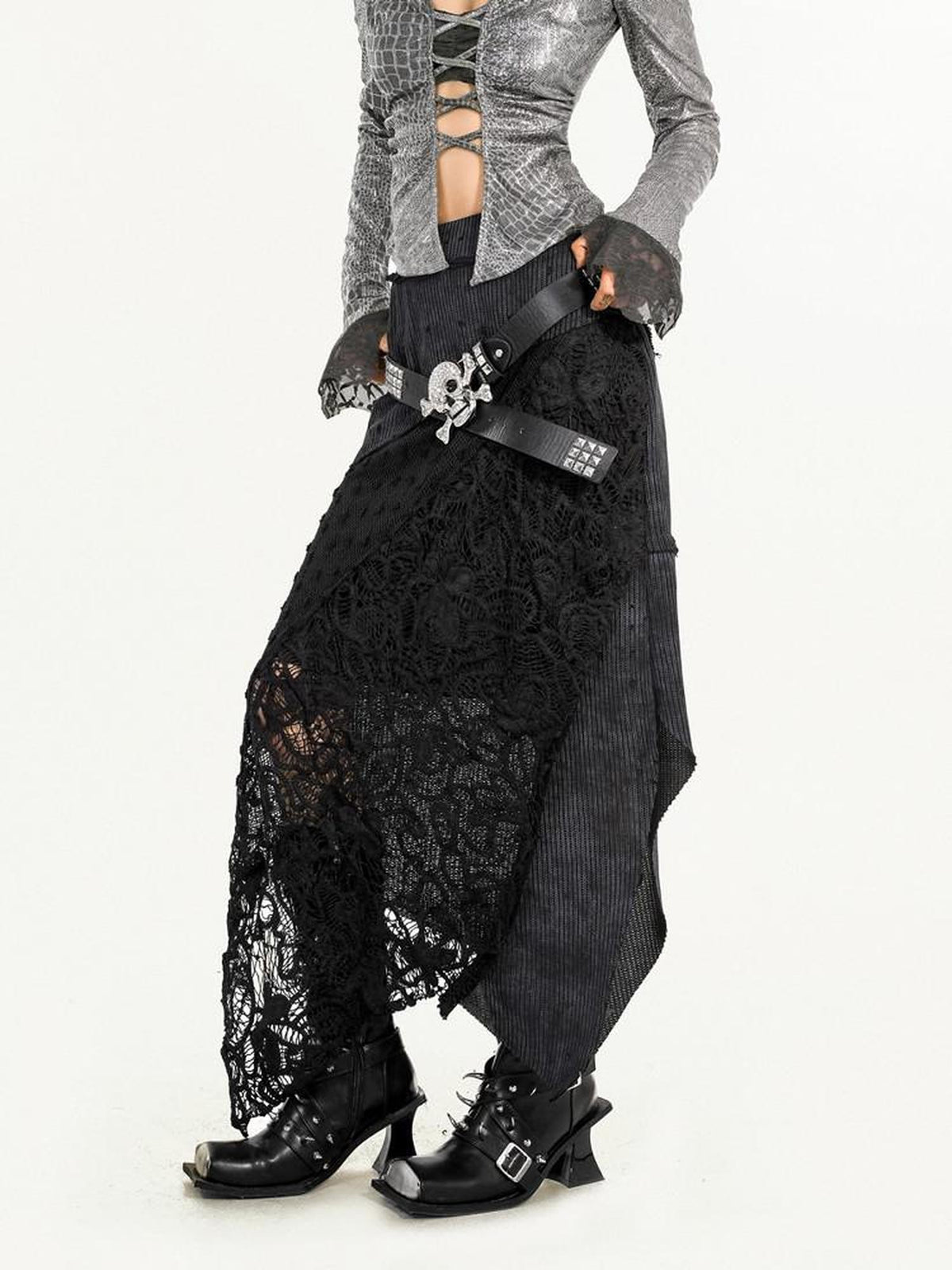 Nico Molly Vintage Patchwork Lace Asymmetric Women&