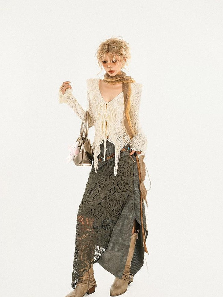 Nico Molly Vintage Patchwork Lace Asymmetric Women&