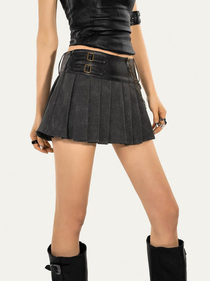 Nico Molly Vintage Pleated Chain Trim Low Waist Women&