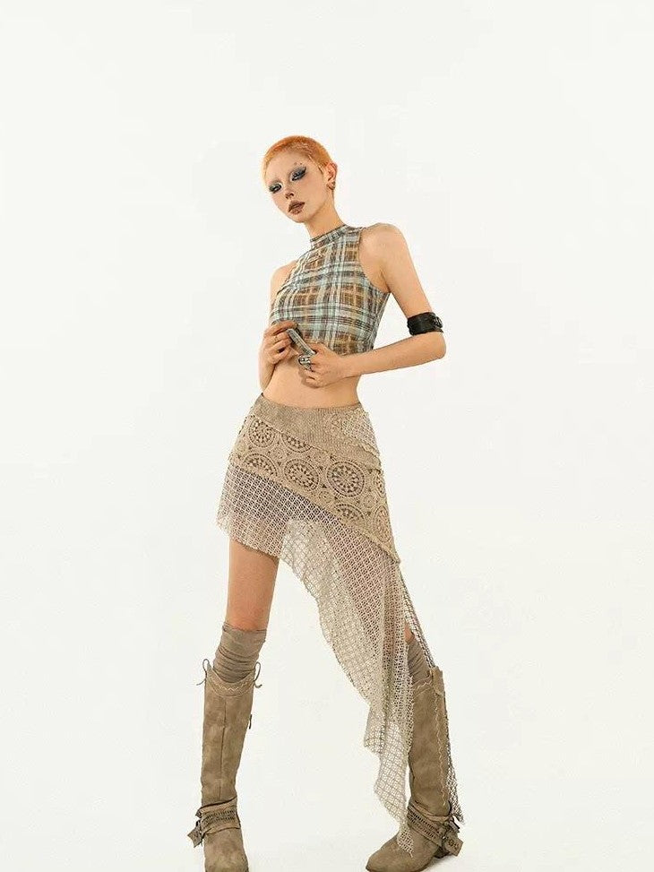 Nico Molly Vintage Punk Patchwork Aline Asymmetric Women&