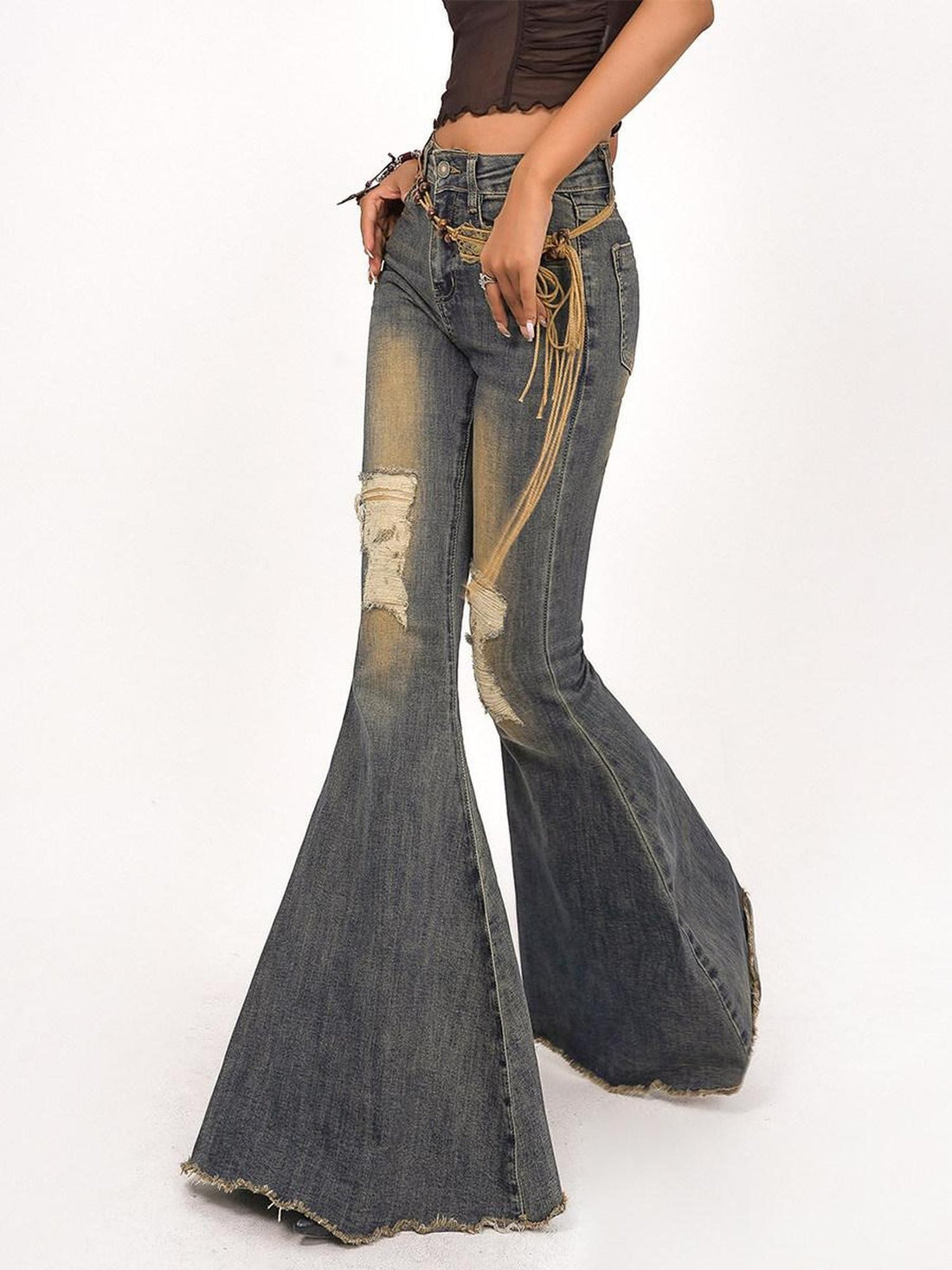 Nico Molly Vintage Ripped Frayed High Waist Slim Women&