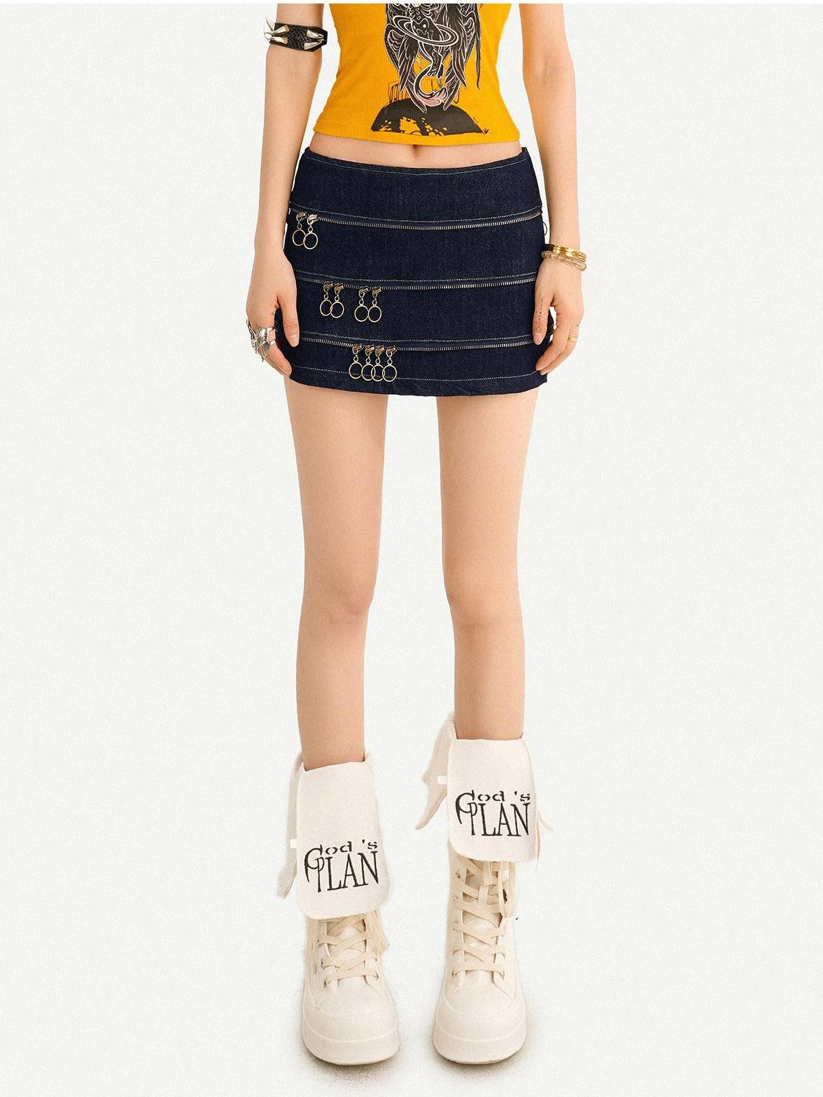 Nico Molly Vintage Sexy Structured Multi Zipper Women&