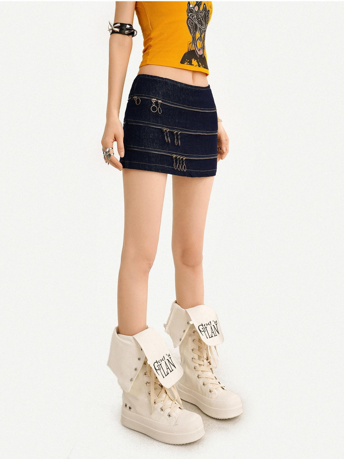 Nico Molly Vintage Sexy Structured Multi Zipper Women&