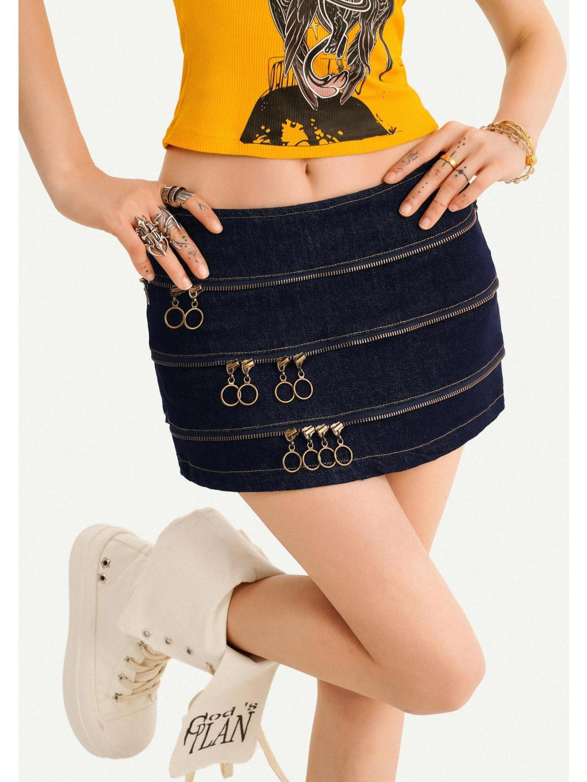 Nico Molly Vintage Sexy Structured Multi Zipper Women&