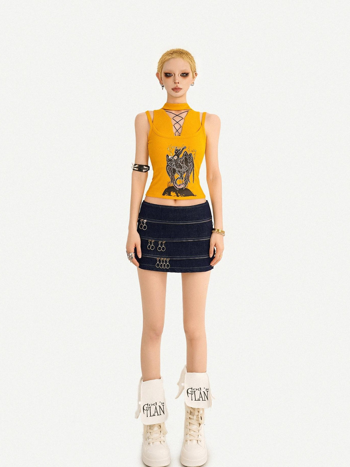 Nico Molly Vintage Sexy Structured Multi Zipper Women&
