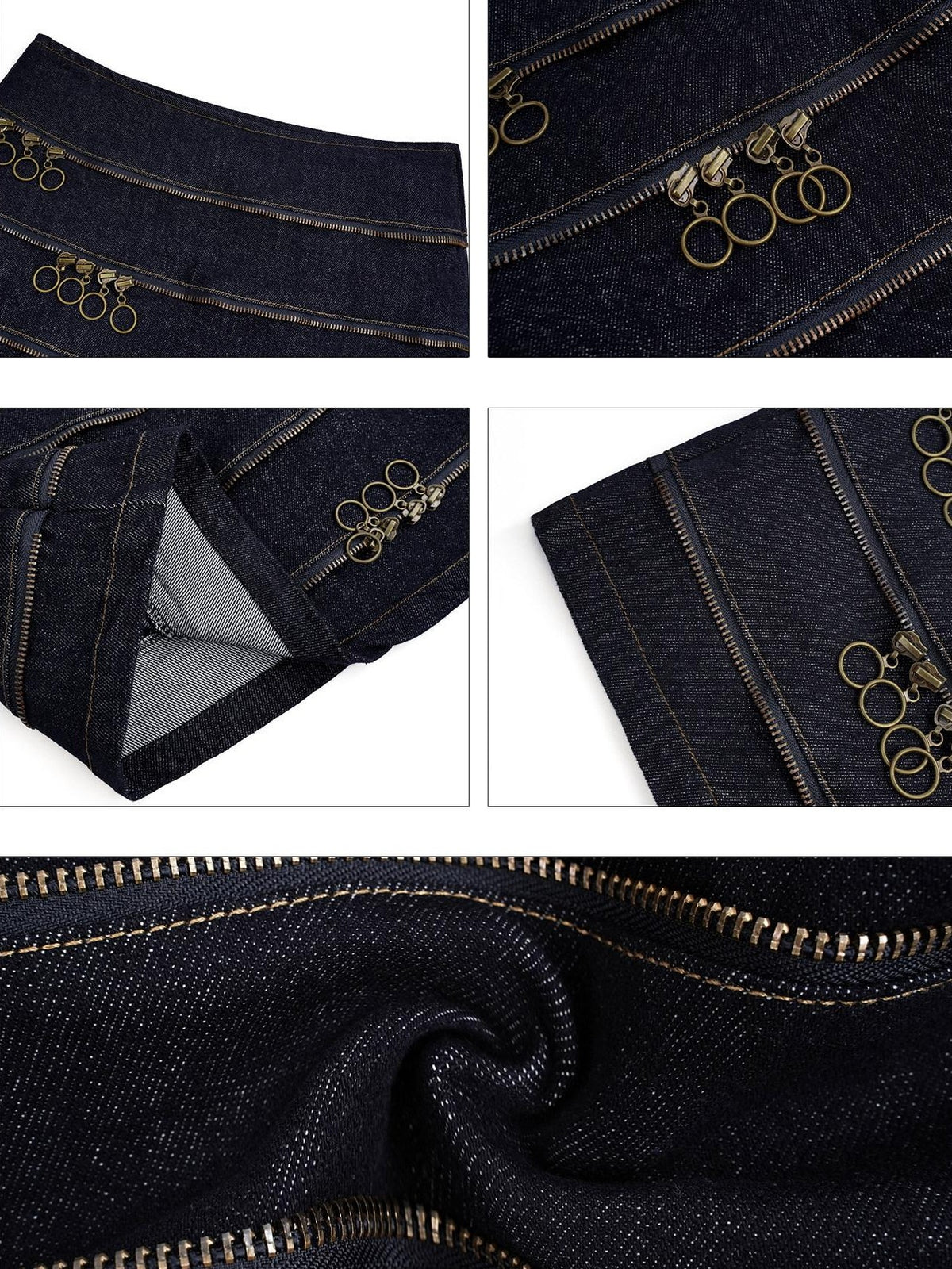 Nico Molly Vintage Sexy Structured Multi Zipper Women&