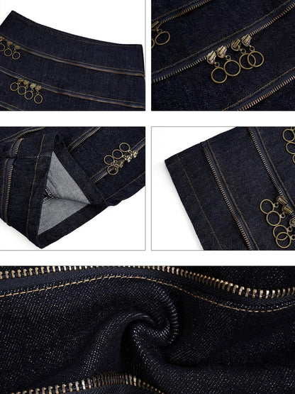 Nico Molly Vintage Sexy Structured Multi Zipper Women&