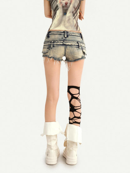 Nico Molly Vintage Slim Straight Distressed Raw Hem Low Waist Women&