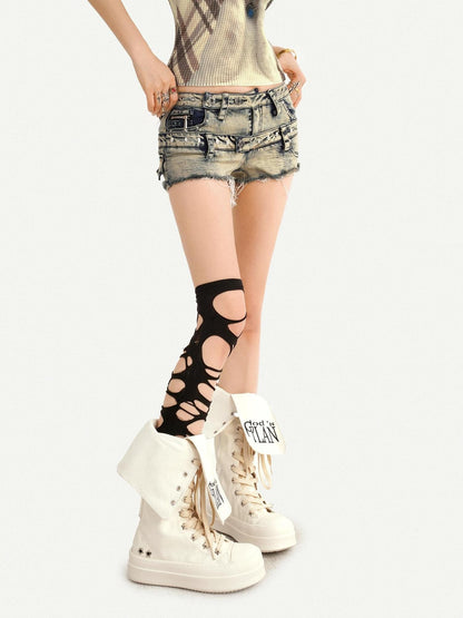 Nico Molly Vintage Slim Straight Distressed Raw Hem Low Waist Women&