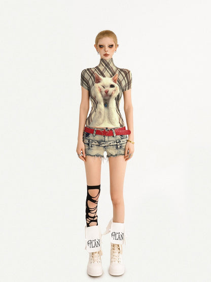 Nico Molly Vintage Slim Straight Distressed Raw Hem Low Waist Women&