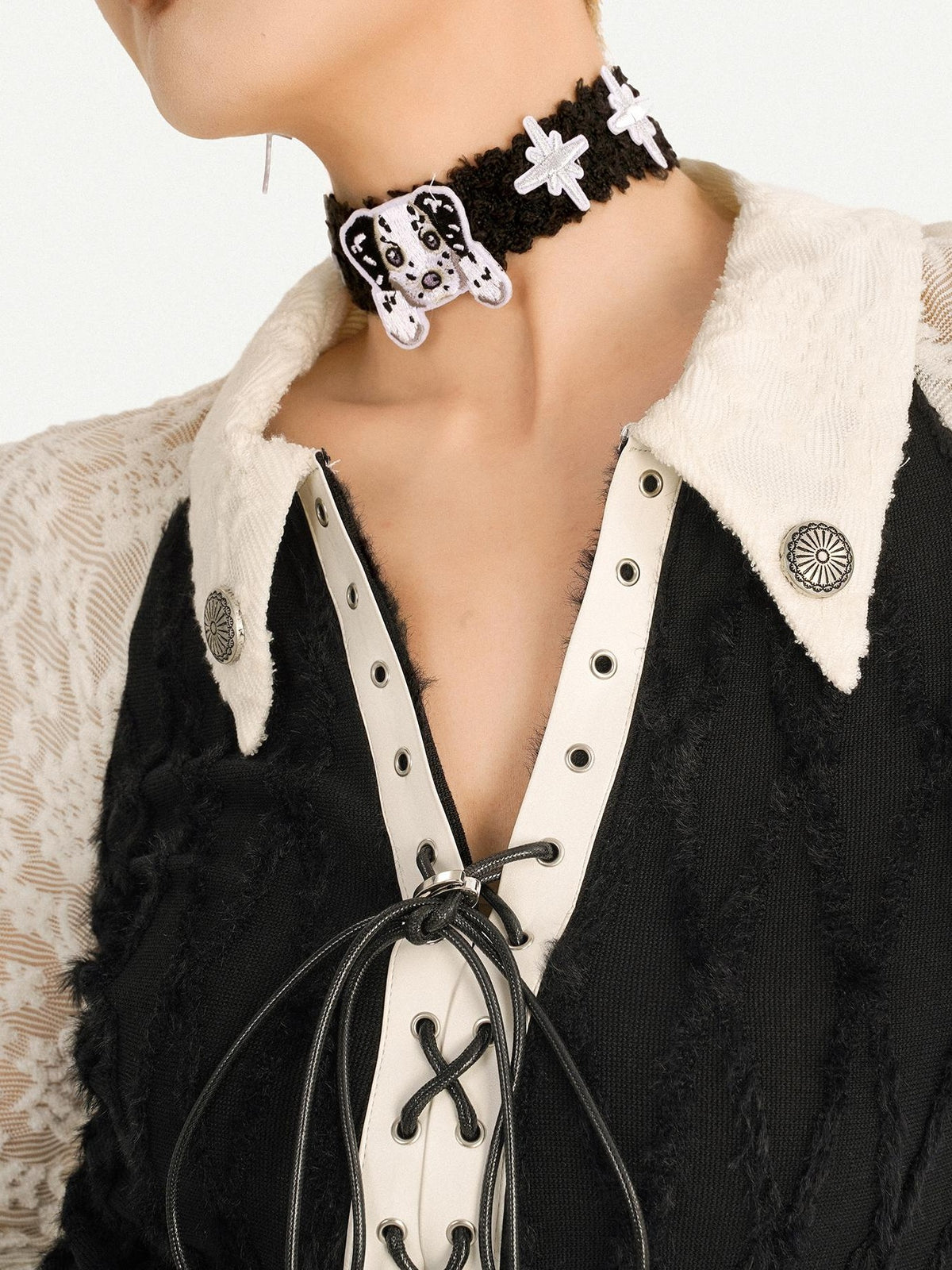 Nico Molly Vintage Spliced Ruffle Tie Bell Sleeve Women&