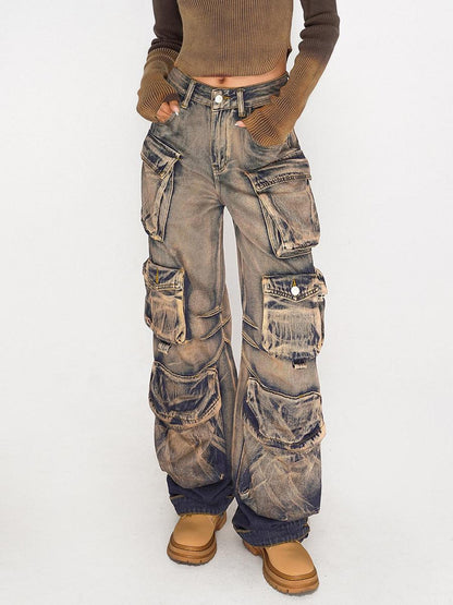 Nico Molly Washed Ombre Distressed High Waist Multi Pocket Women&