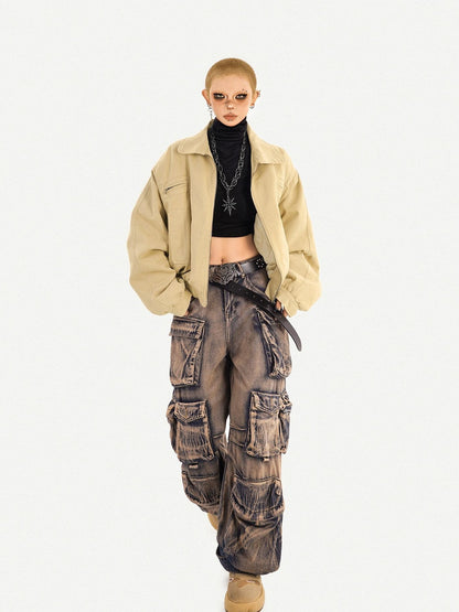 Nico Molly Washed Ombre Distressed High Waist Multi Pocket Women&