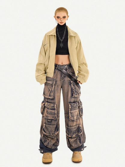 Nico Molly Washed Ombre Distressed High Waist Multi Pocket Women&