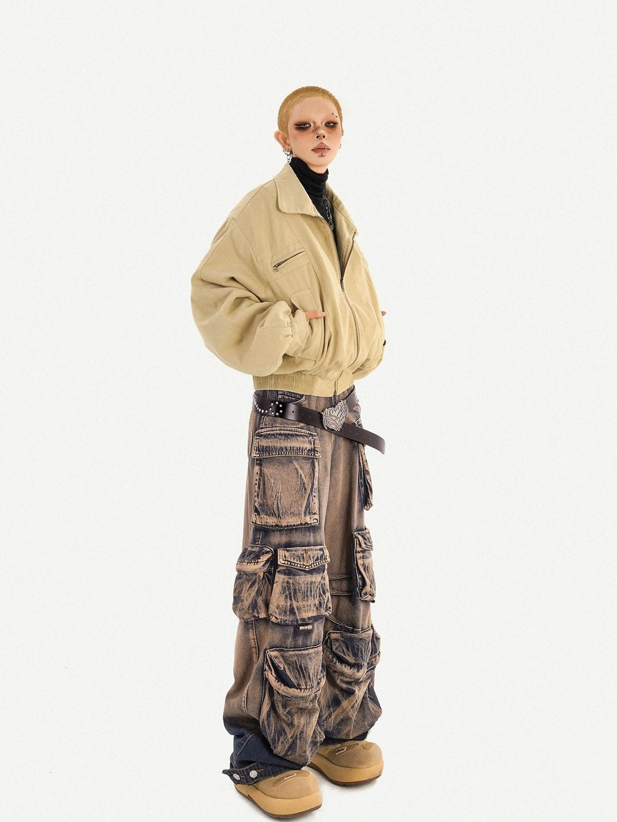 Nico Molly Washed Ombre Distressed High Waist Multi Pocket Women&