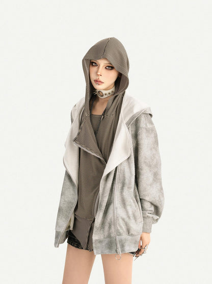 Nico Molly Wasteland Faux Layered Hooded Loose Fit Women&