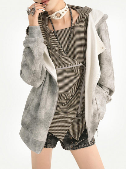 Nico Molly Wasteland Faux Layered Hooded Loose Fit Women&