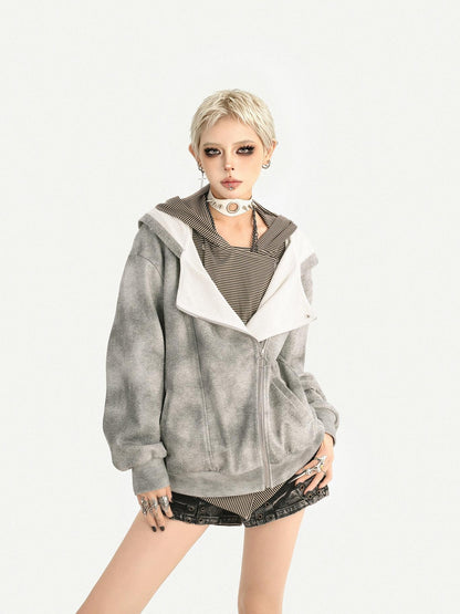 Nico Molly Wasteland Faux Layered Hooded Loose Fit Women&