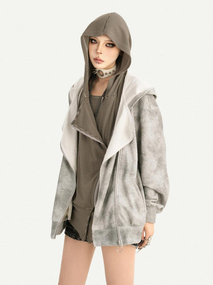 Nico Molly Wasteland Faux Layered Hooded Loose Fit Women&