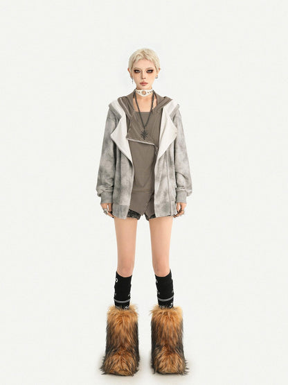 Nico Molly Wasteland Faux Layered Hooded Loose Fit Women&