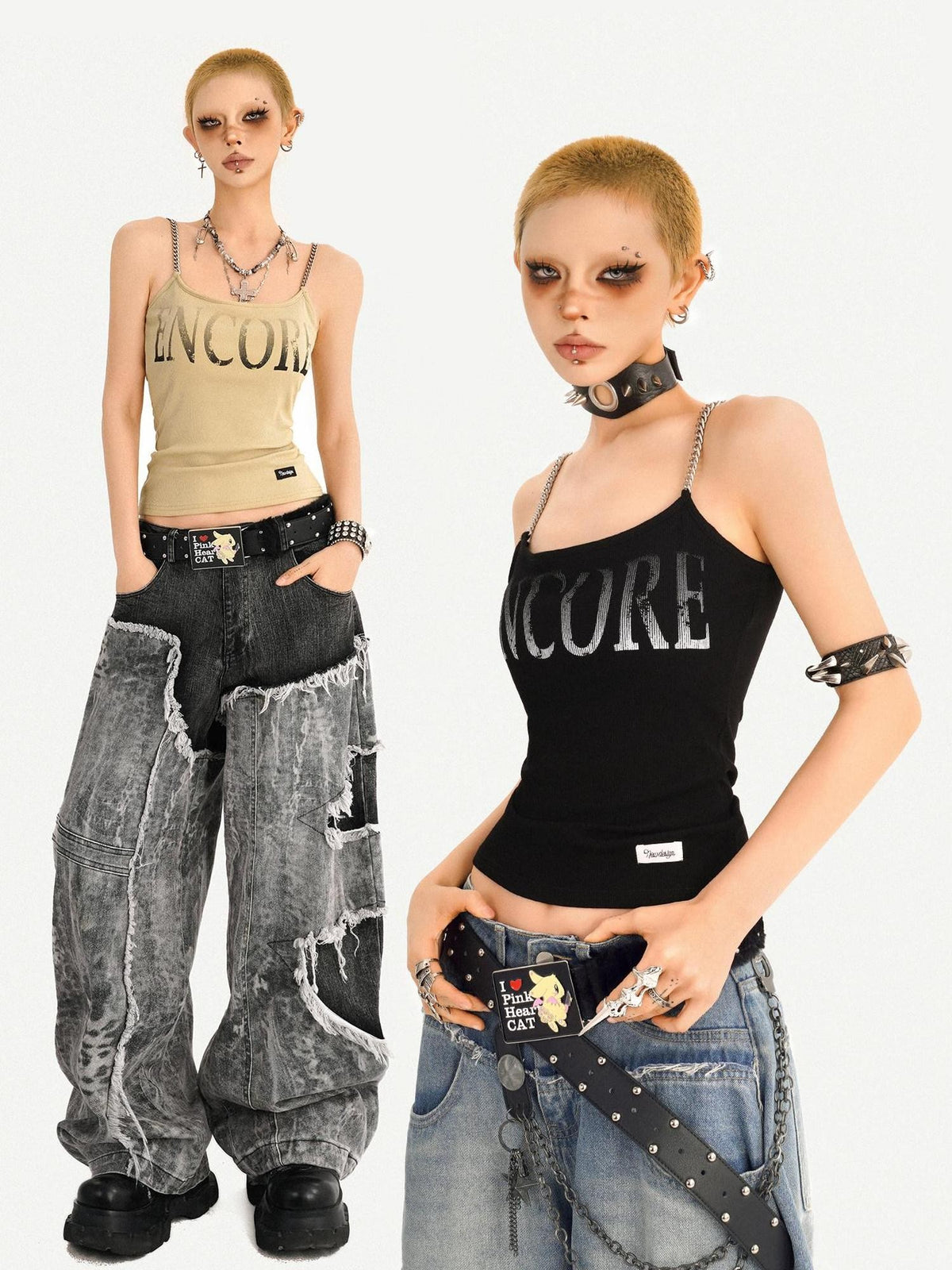 Nico Molly Wasteland Letter Print U Neck Loose Cropped Women&