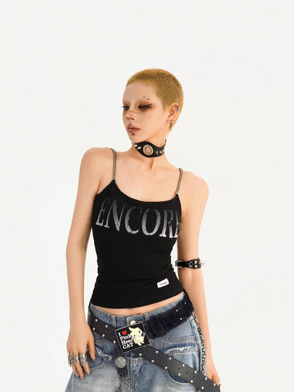 Nico Molly Wasteland Letter Print U Neck Loose Cropped Women&