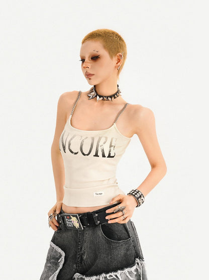 Nico Molly Wasteland Letter Print U Neck Loose Cropped Women&