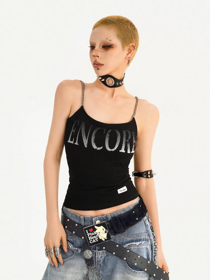 Nico Molly Wasteland Letter Print U Neck Loose Cropped Women&