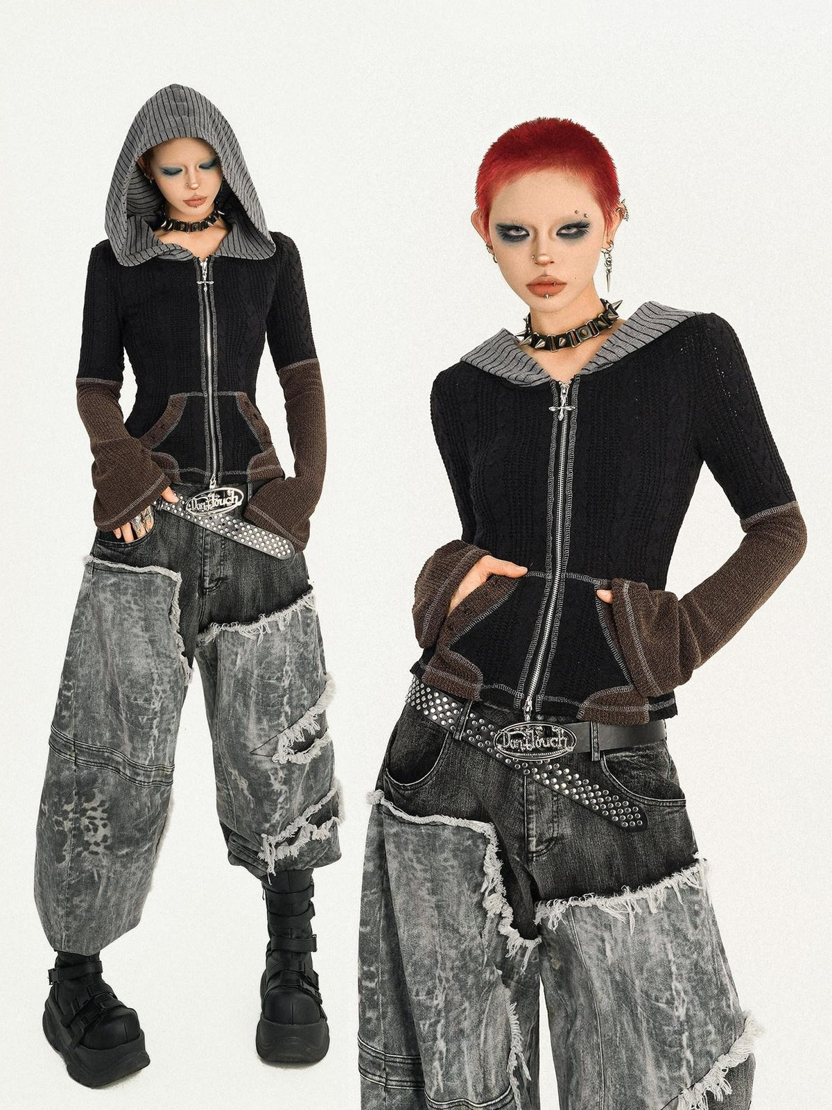 Nico Molly Wasteland Retro Colorblock Hooded Slim Women&