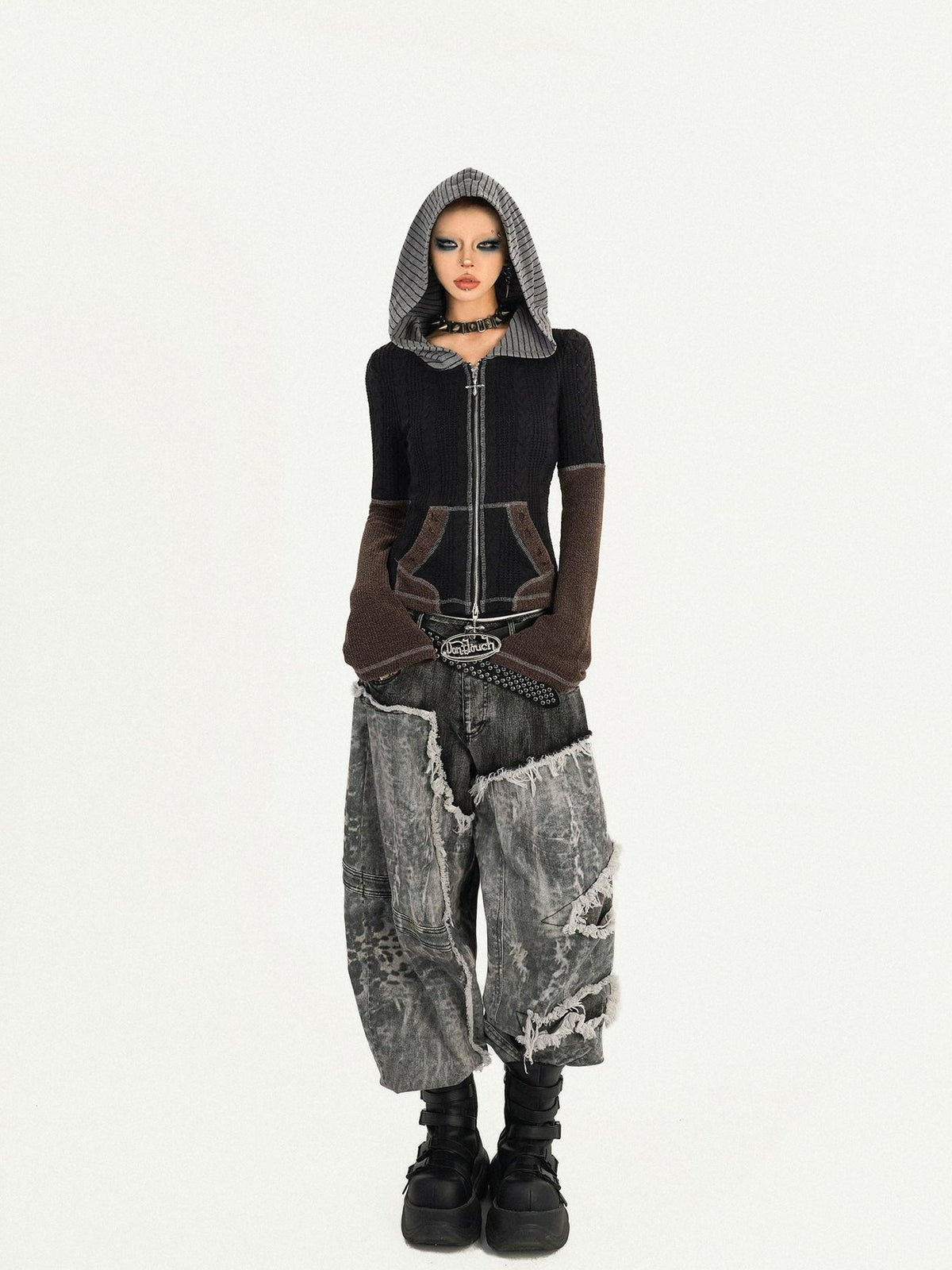 Nico Molly Wasteland Retro Colorblock Hooded Slim Women&