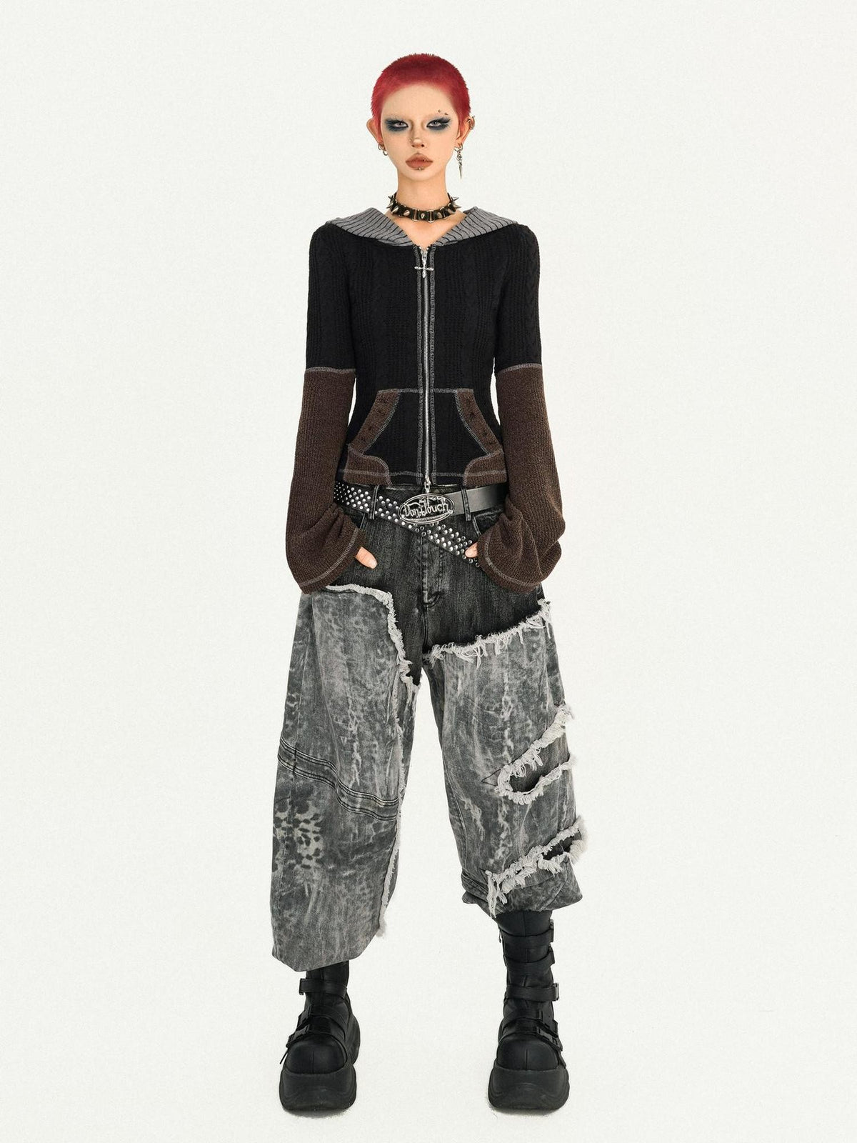 Nico Molly Wasteland Retro Colorblock Hooded Slim Women&