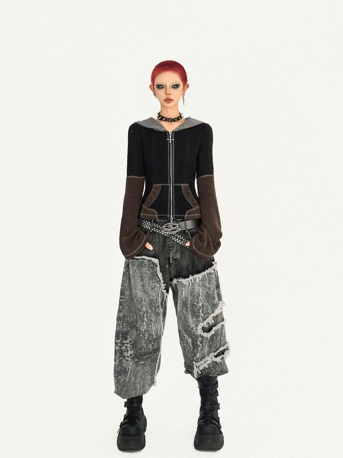Nico Molly Wasteland Retro Colorblock Hooded Slim Women&
