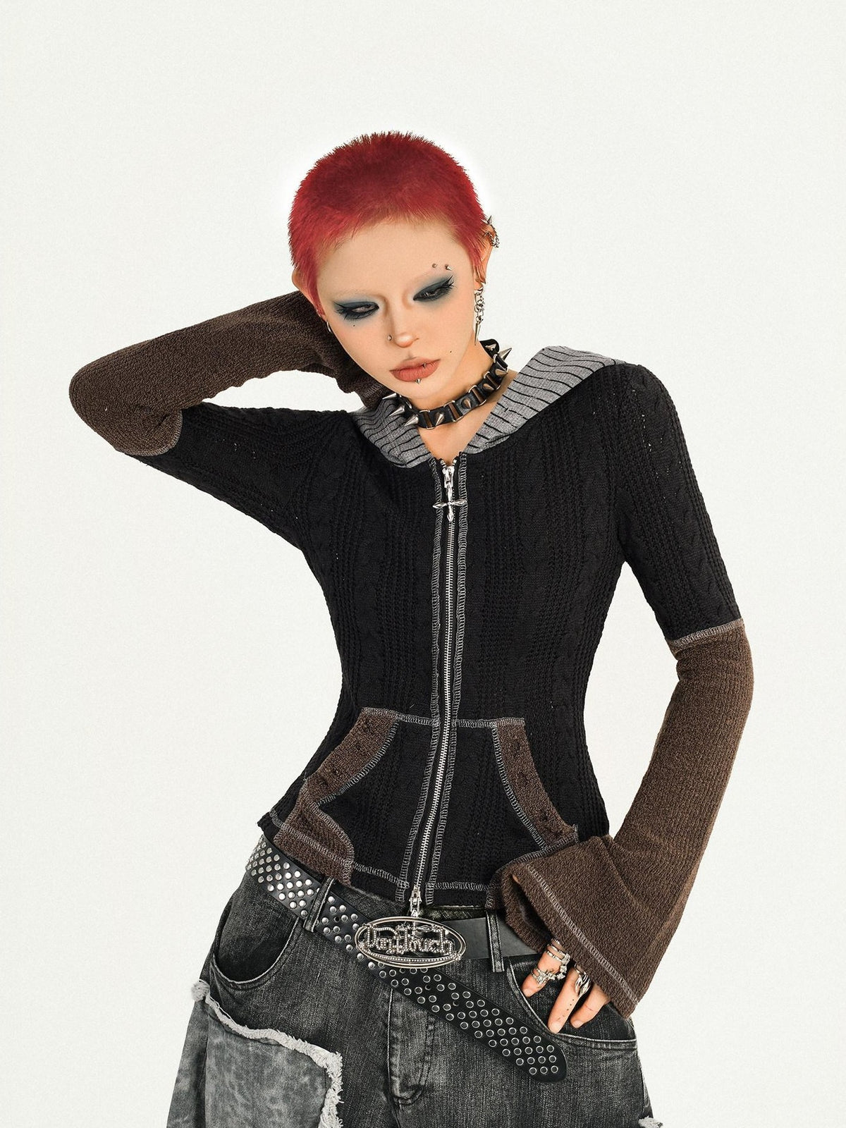 Nico Molly Wasteland Retro Colorblock Hooded Slim Women&
