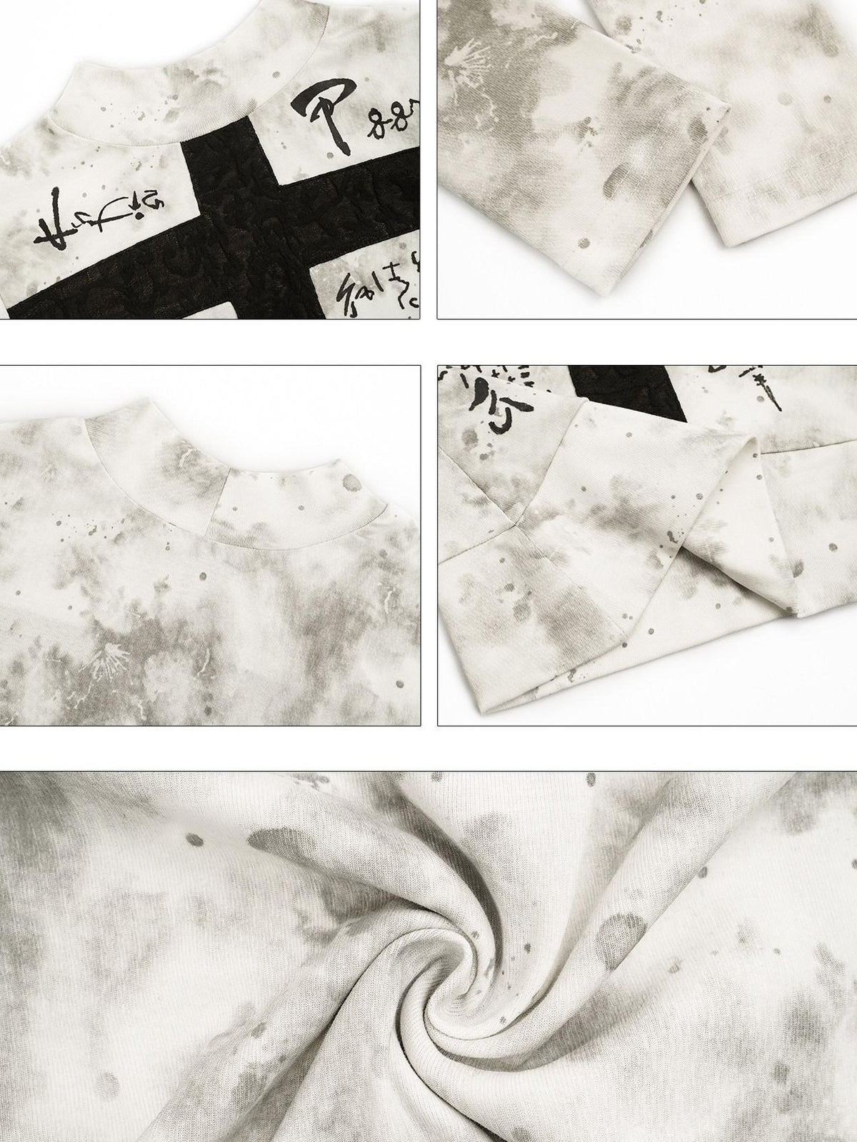 Nico Molly White Gothic Cross Print Punk Slim Fit Women&