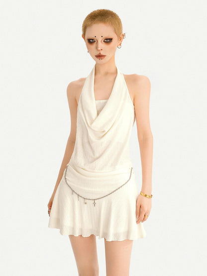 Nico Molly White Retro A Line Waist Cinching Two Piece Women&