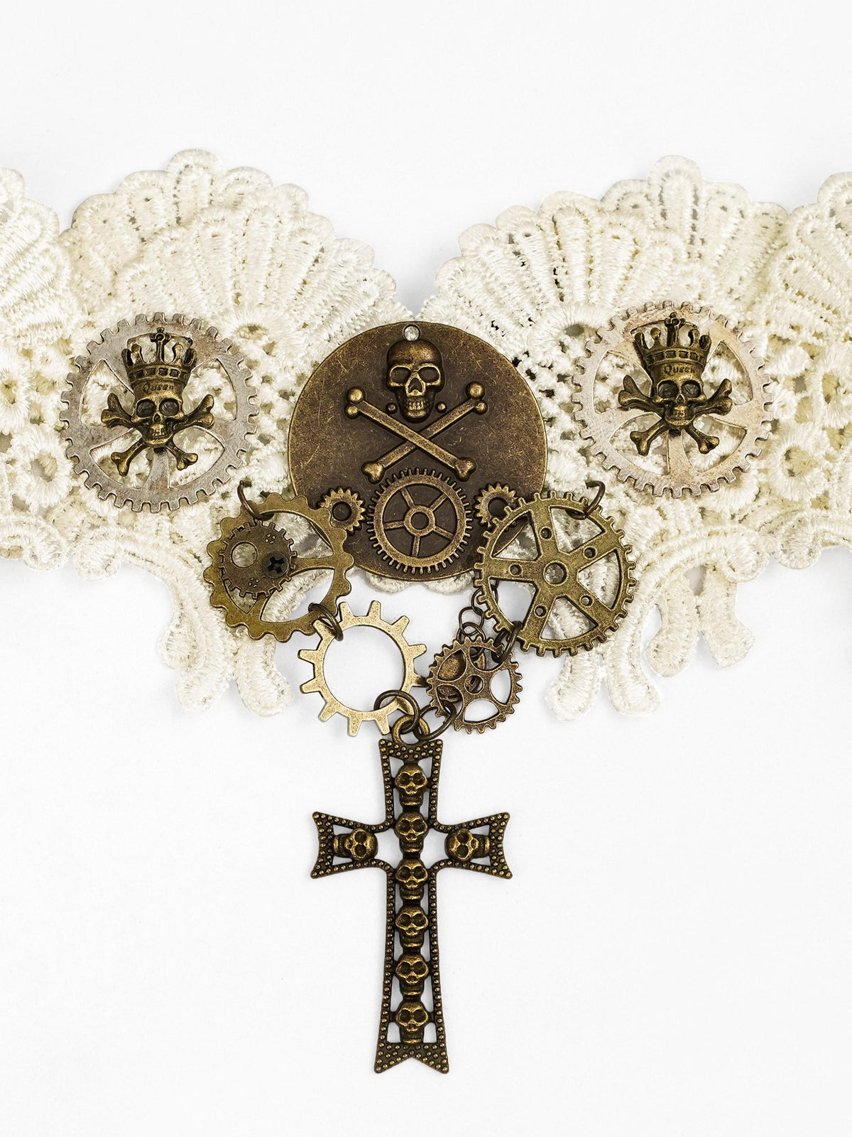 Nico Molly White Sweet Cool Cross Pendant Single Chain Women&