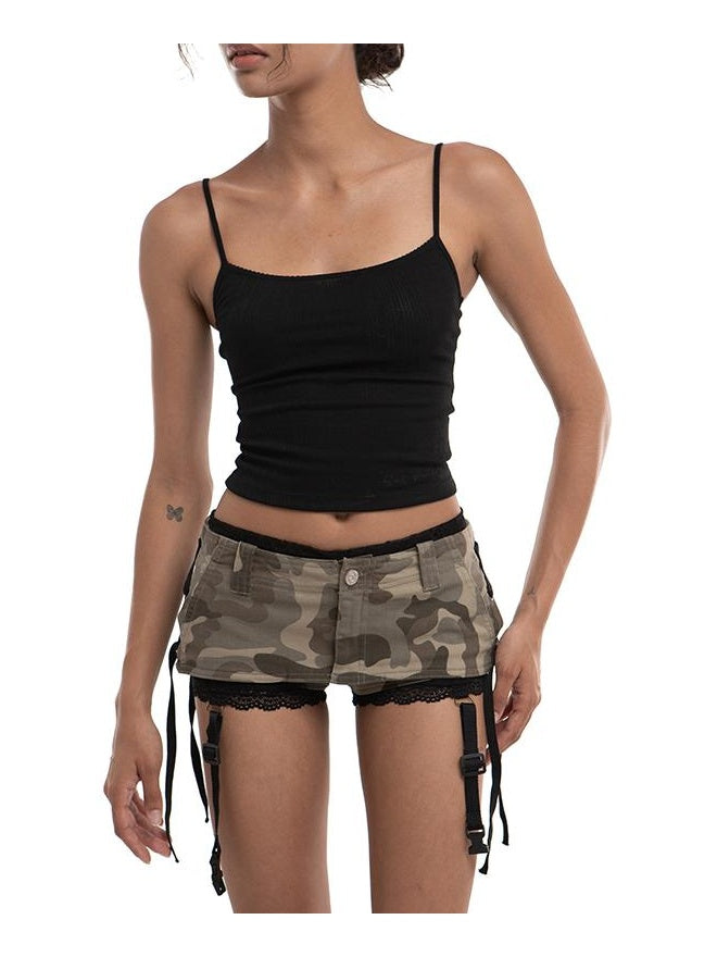 No-Slip Mini Skirt with Garter Lace Leggings