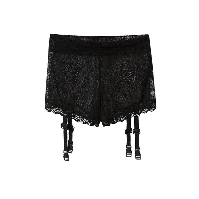 No-Slip Mini Skirt with Garter Lace Leggings