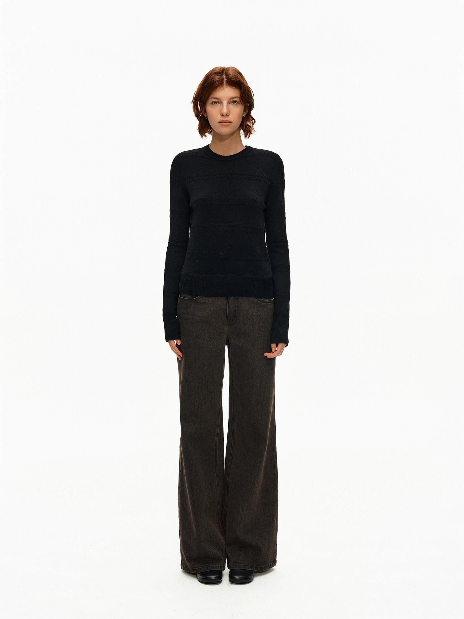 Northbutsouth 3d Embossed Textured Slim Fit Pullover Women&