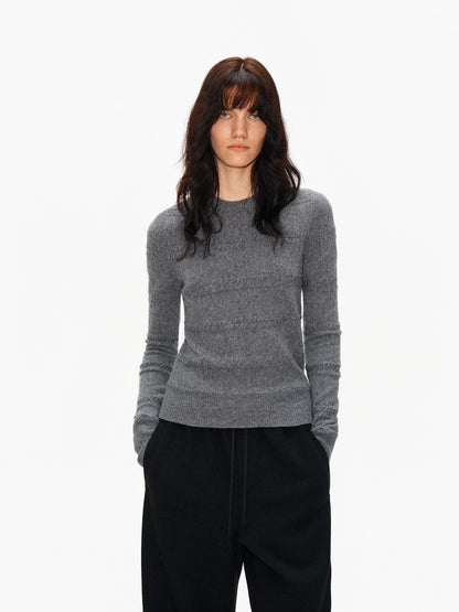 Northbutsouth 3d Embossed Textured Slim Fit Pullover Women&